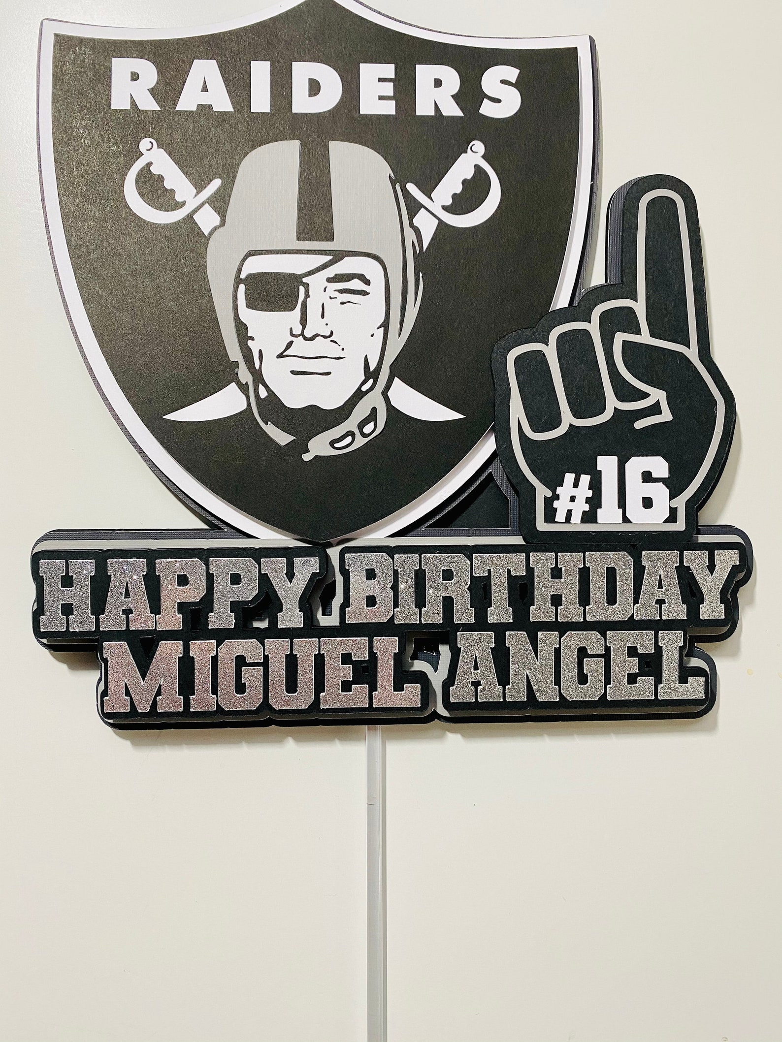 Raiders Personalized Cake Topper Birthday Cake Topper Etsy