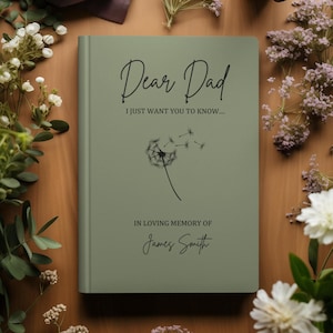 Lieber Dad, ich möchte nur, dass du es weißt – Individuelles Trauertagebuch für den Verlust des Vaters – Erinnerungsgeschenk personalisiert mit Namen