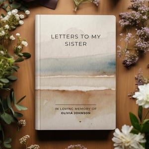 Letters to My Sister – Grief Journal for Loss of Sister, Personalized Remembrance Notebook, Sympathy Gift, Memory Book for Sibling Loss