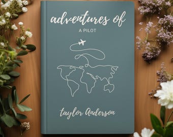 Diario de piloto personalizado, aventuras de un piloto, regalo de aviación