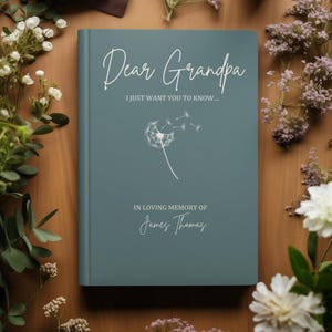 Cartas a mi abuelo – Diario de duelo por la pérdida de un abuelo – Querido abuelo, solo quiero que sepas – Regalo conmemorativo – Diario personalizado