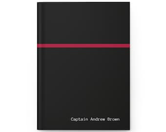 Personalized Thin Red Line Journal, Firefighter Gift