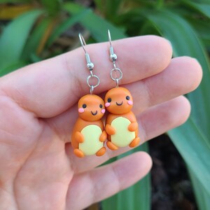 Fire Lizard Earrings | Gotta Catch Em All | Polymer Clay Earrings | Handmade Polymer Clay Earrings