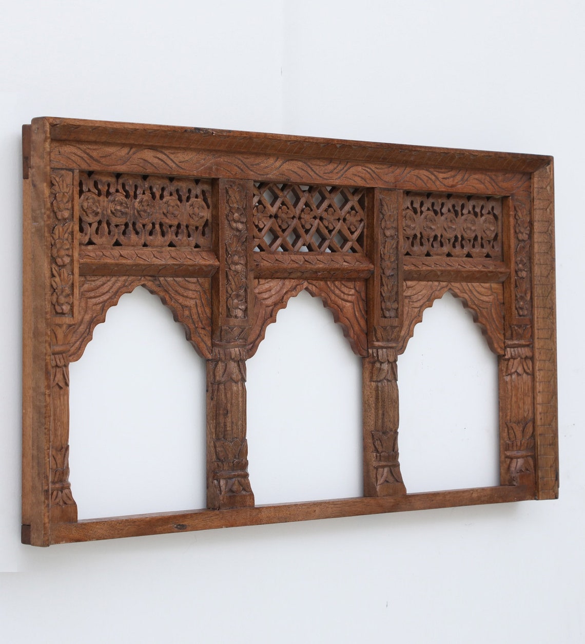 Handcarved Solid Wood Jharokha Wall Hanging From India Etsy
