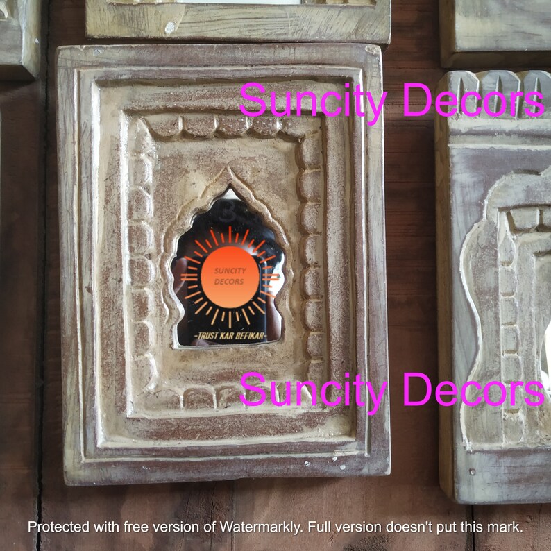 Old Indian Bleach Temple Mirror Reclaimed Mirror Antique Etsy