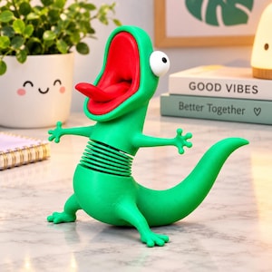 Flexibel 3D-geprint hagedissenspeelgoed met beweegbare staart, gekko bureaudecoratie, reptielencadeau