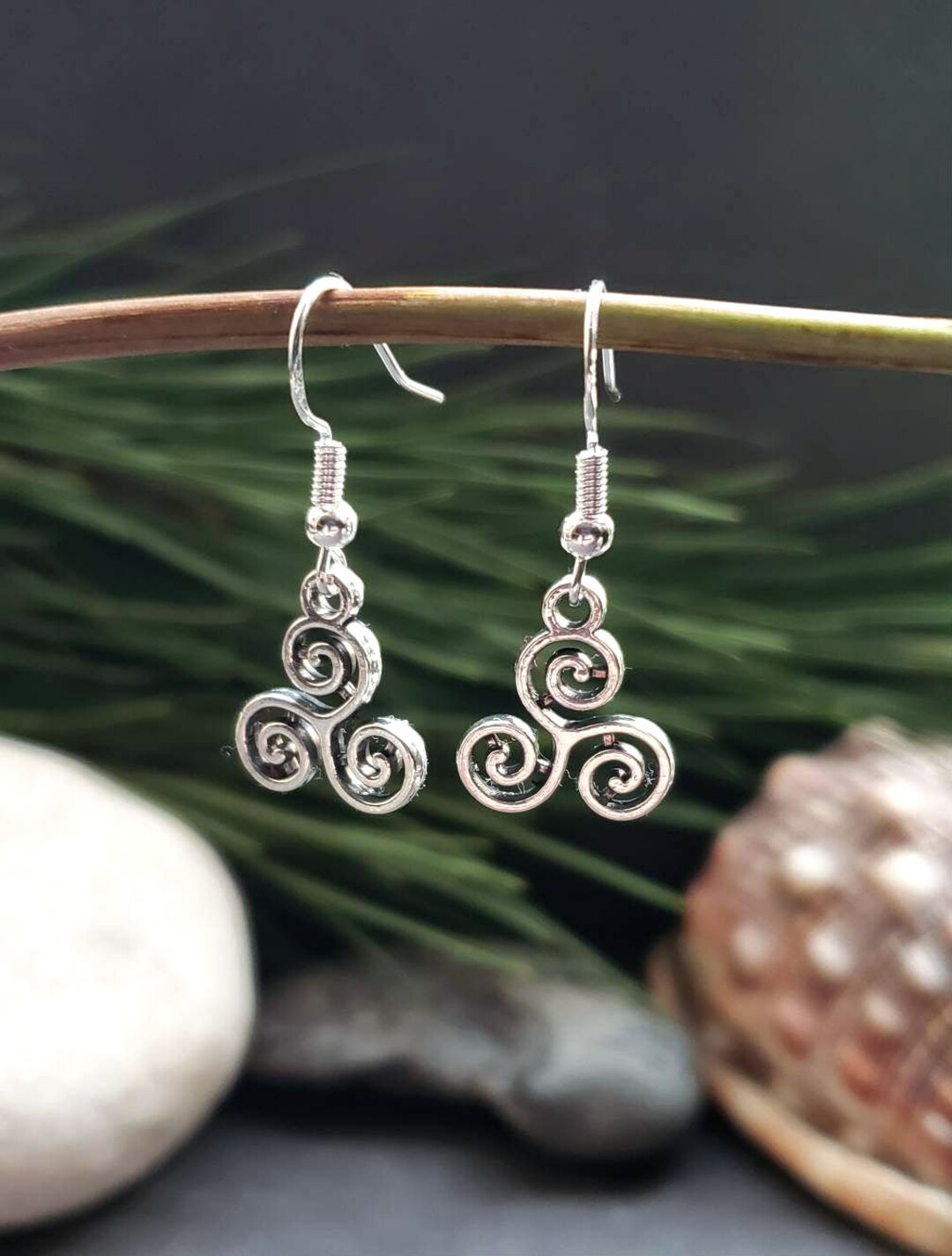 Celtic Knot Triskelion Silver Earrings. Made From Zinc. Beautiful Swirl ...