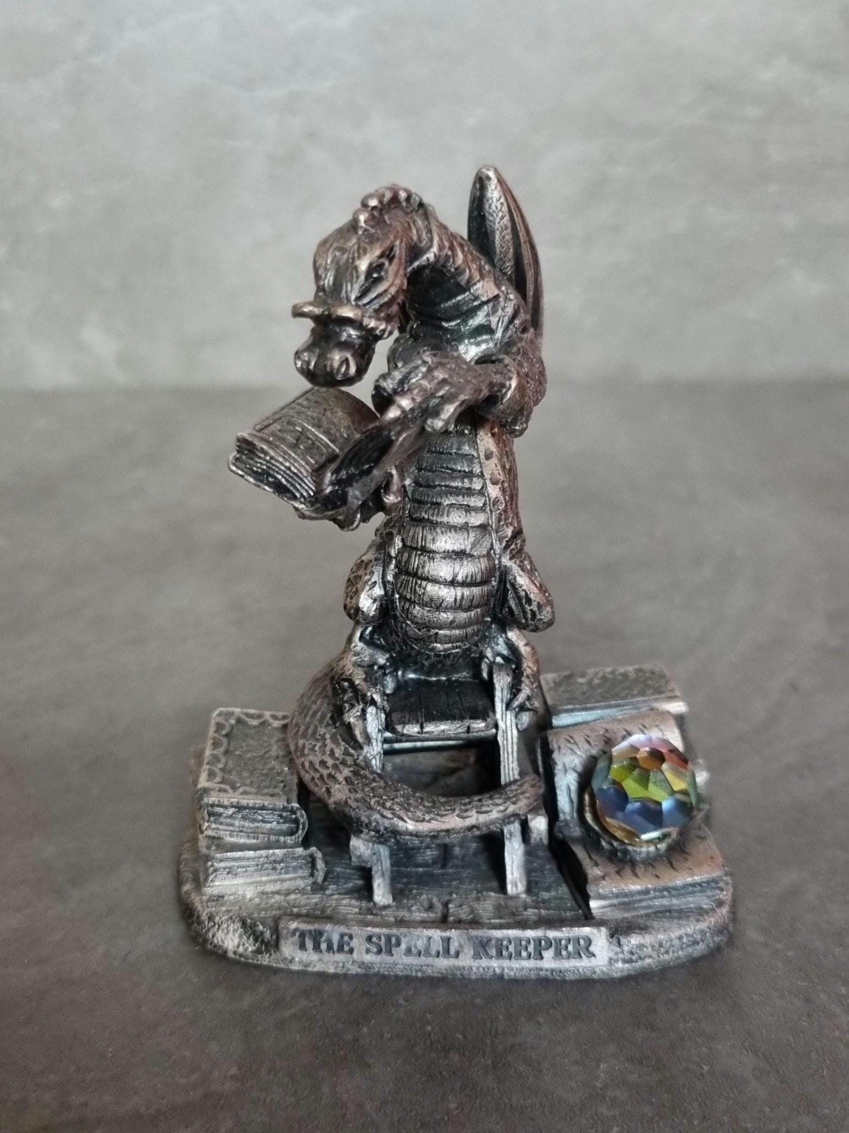 Dragon Pewter Figurine. the Spell Keeper. Mystic Legends Evergreen 