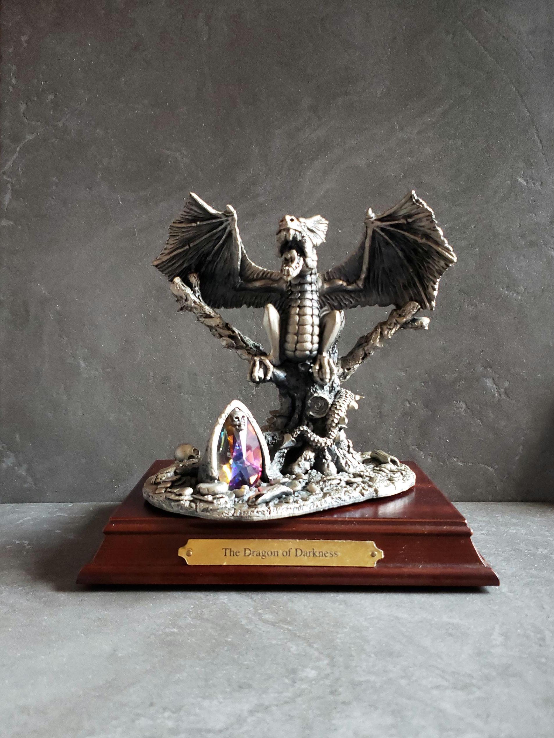 The Dragon of Darkness. Myth and Magic Vintage Pewter Dragon With