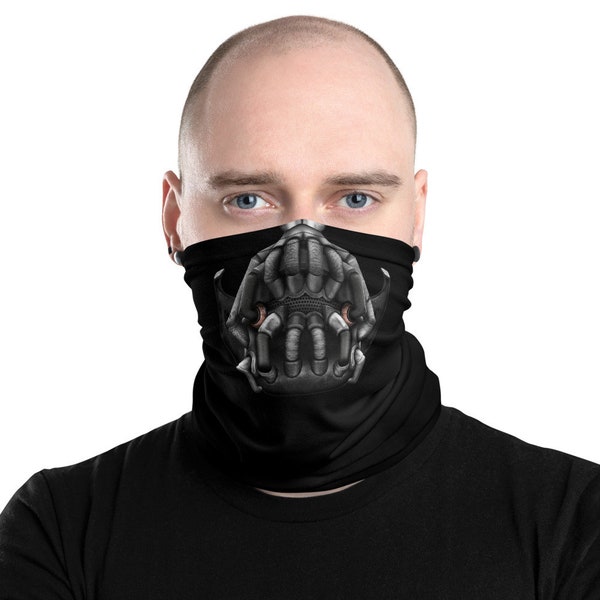 Black "Shut Down Sports, Shut Down Govt, Over a Bat" Bane Mask Neck Gaiter