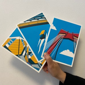 Set di stampe artistiche 'Roffa State of Mind | Il watertaxi | Il willemsbrug | Le case cubiche'