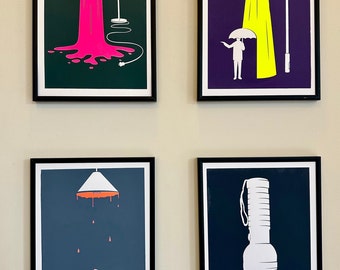 Screen Printing Series Liquid Lights Refluored #1 #2 #3 #4