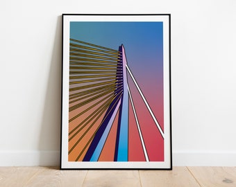 Art print 'Radiant Gradient | Erasmus Bridge'