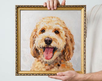 Custom Dog Portrait from Photo:  Framed Pet Art
