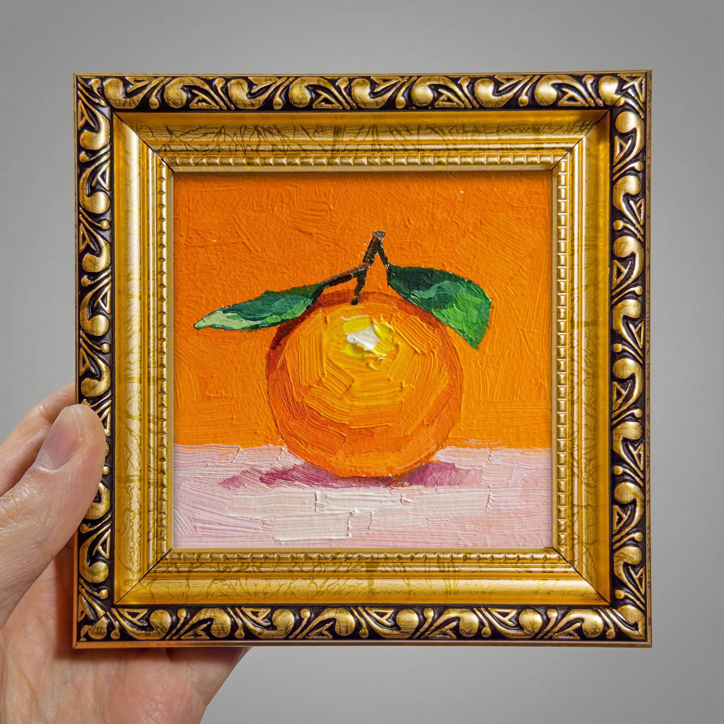 Orange Oil Painting - Etsy