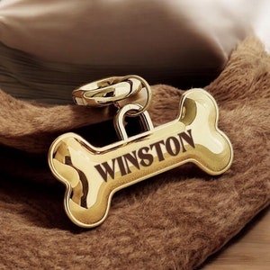 Cute Dog Tag 3D Gold Silver Personalised Name Pet ID Tag-Custimizable Engraved Dog ID Tag| Dog Collar Tag | Custom Dog Name Tag Cat Tag