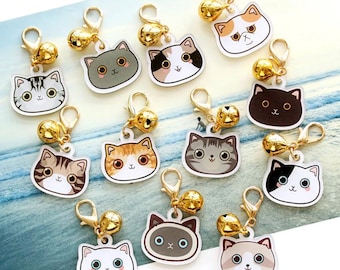 Cute Cat Tag Personalised Name Pet ID Tag-Custimizable Cat ID Tag| Cat Collar Tag | Custom Cat Name Tag