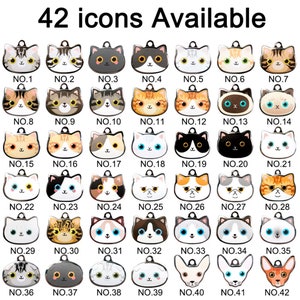 May include: A set of 42 silver charm pendants featuring different cat and dog illustrations. The charms are numbered from 1 to 42.