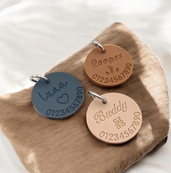 Cute Dog Tag Silicone Personalised Name Pet ID Anti Lost Tag