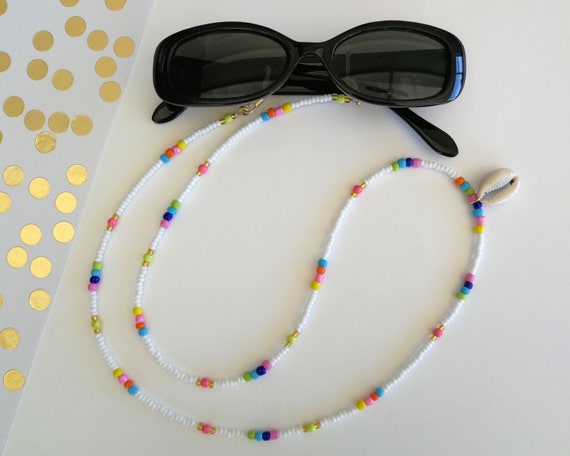 Beaded Sunglass Chains Beaded Glasses Chain Beaded Eyeglass Holder Beaded Eyeglass  Chains Cowrie Shell Sunglasses Chain Eyewear 