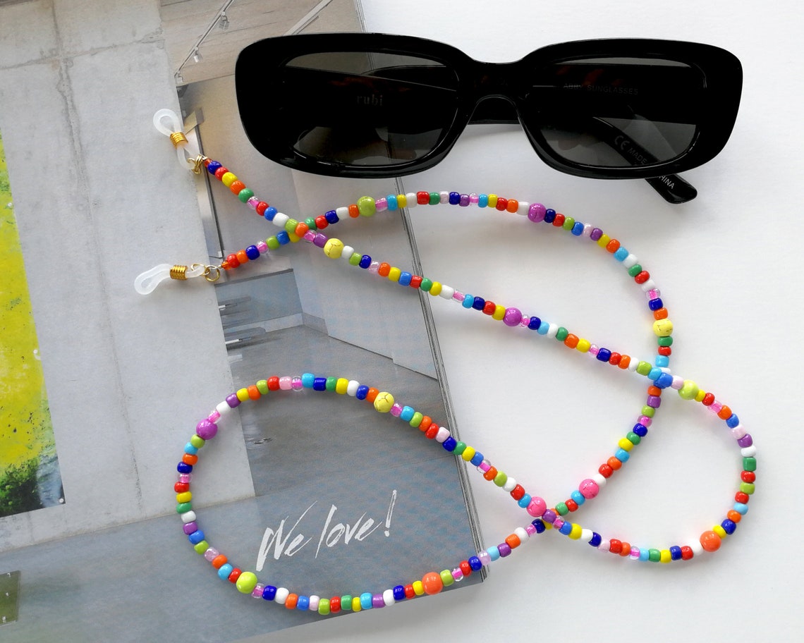 Bead Glasses Chain Boho Sunglass Chains Beaded Sunglass Etsy