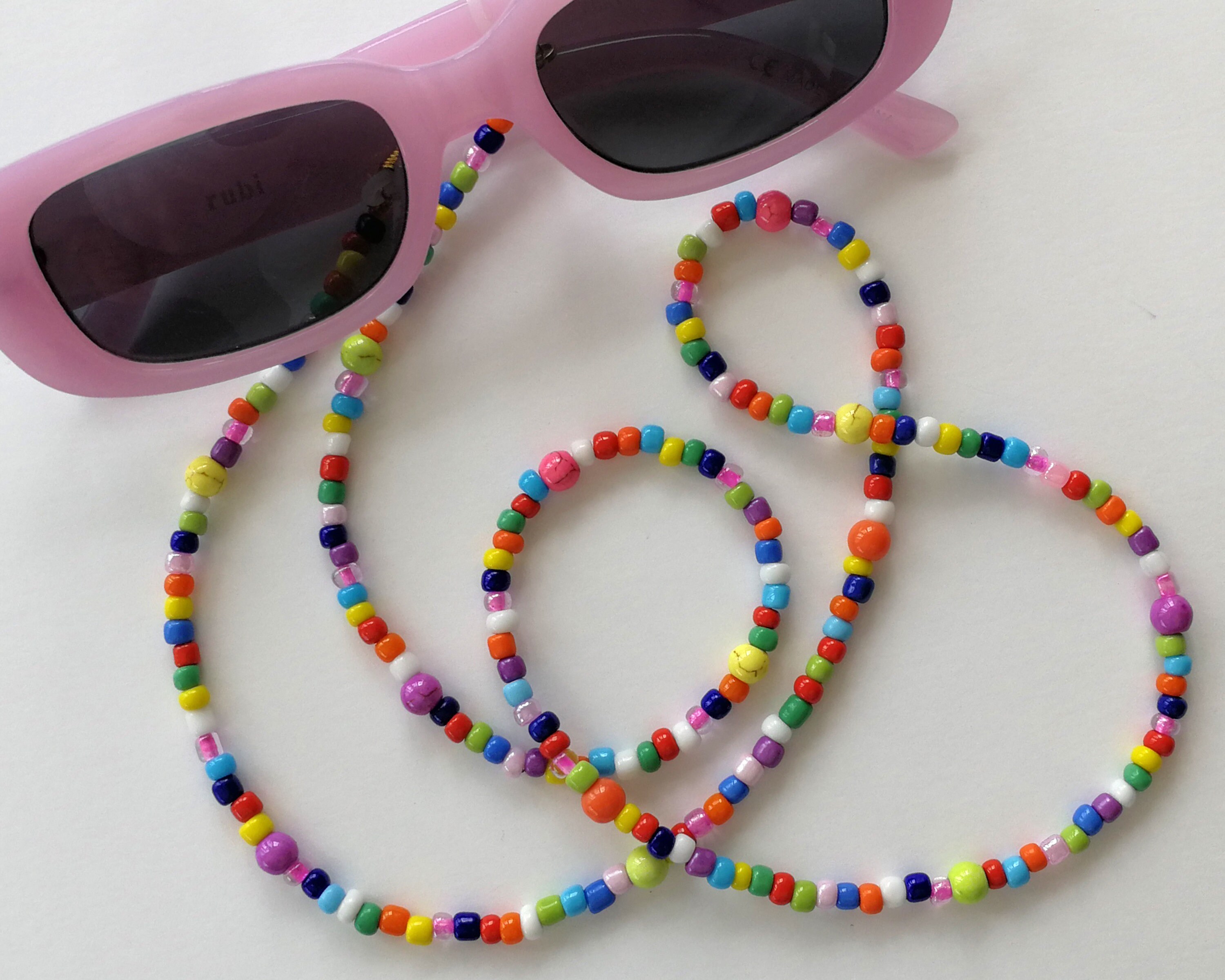 Bead Glasses Chain Beaded Sunglass Chain Beaded Eyeglass Etsy UK