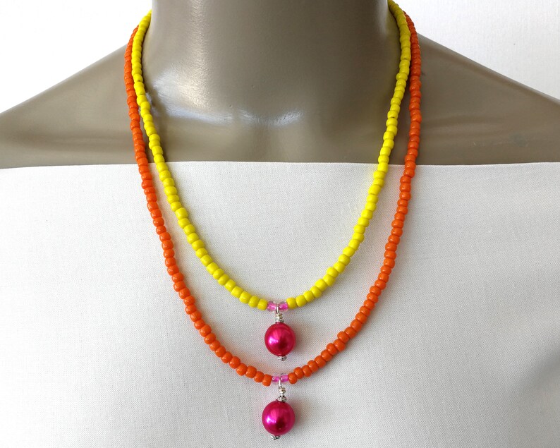Colourful Seed Bead Necklaces Seed Bead Necklace Pearl Bead Choker Necklace Seed Bead and Pearl Necklaces Seed Bead Chokers Choker