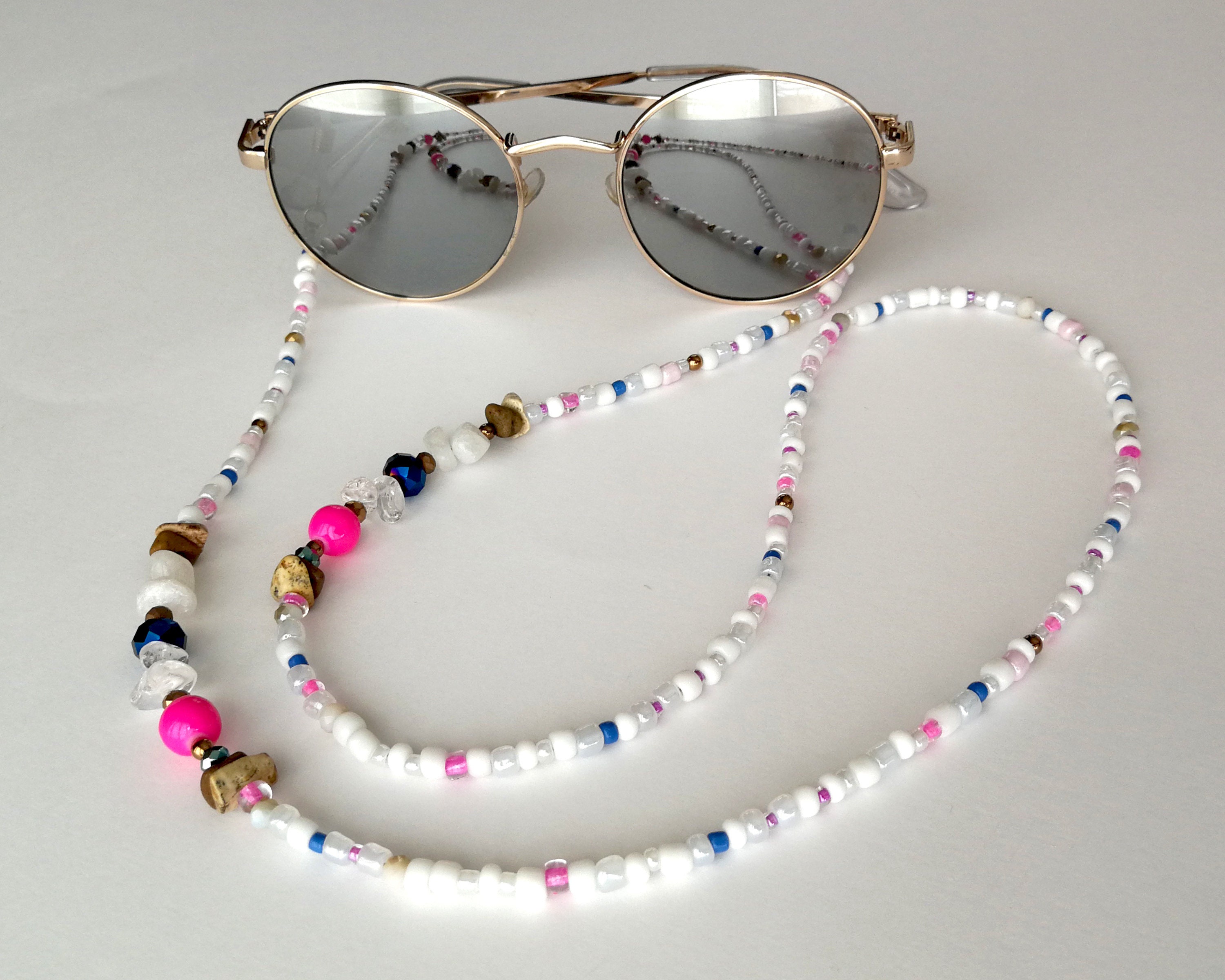Bead Eyeglass Holders Beaded Glasses Chain Beaded Eyeglass Etsy