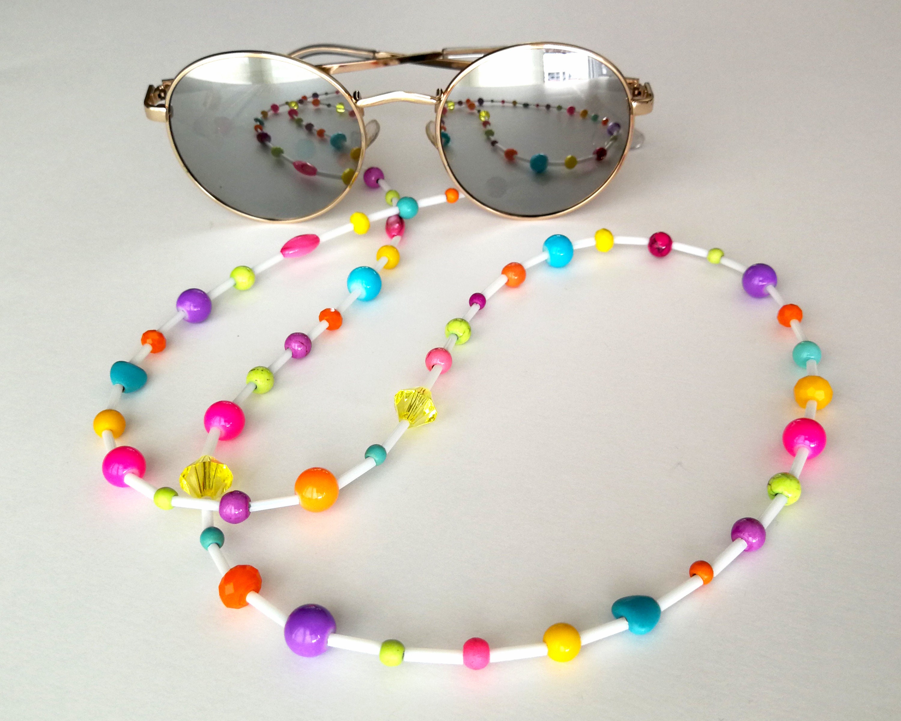 Bead Eyeglass Holders Beaded Glasses Chain Beaded Eyeglass Etsy 日本