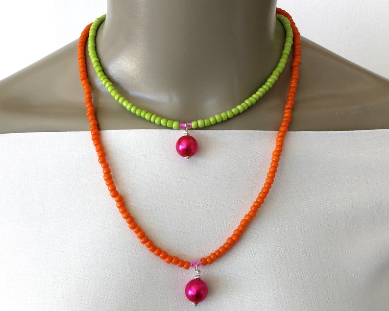 Colourful Seed Bead Necklaces Seed Bead Necklace Pearl Bead Choker Necklace Seed Bead and Pearl Necklaces Seed Bead Chokers Choker