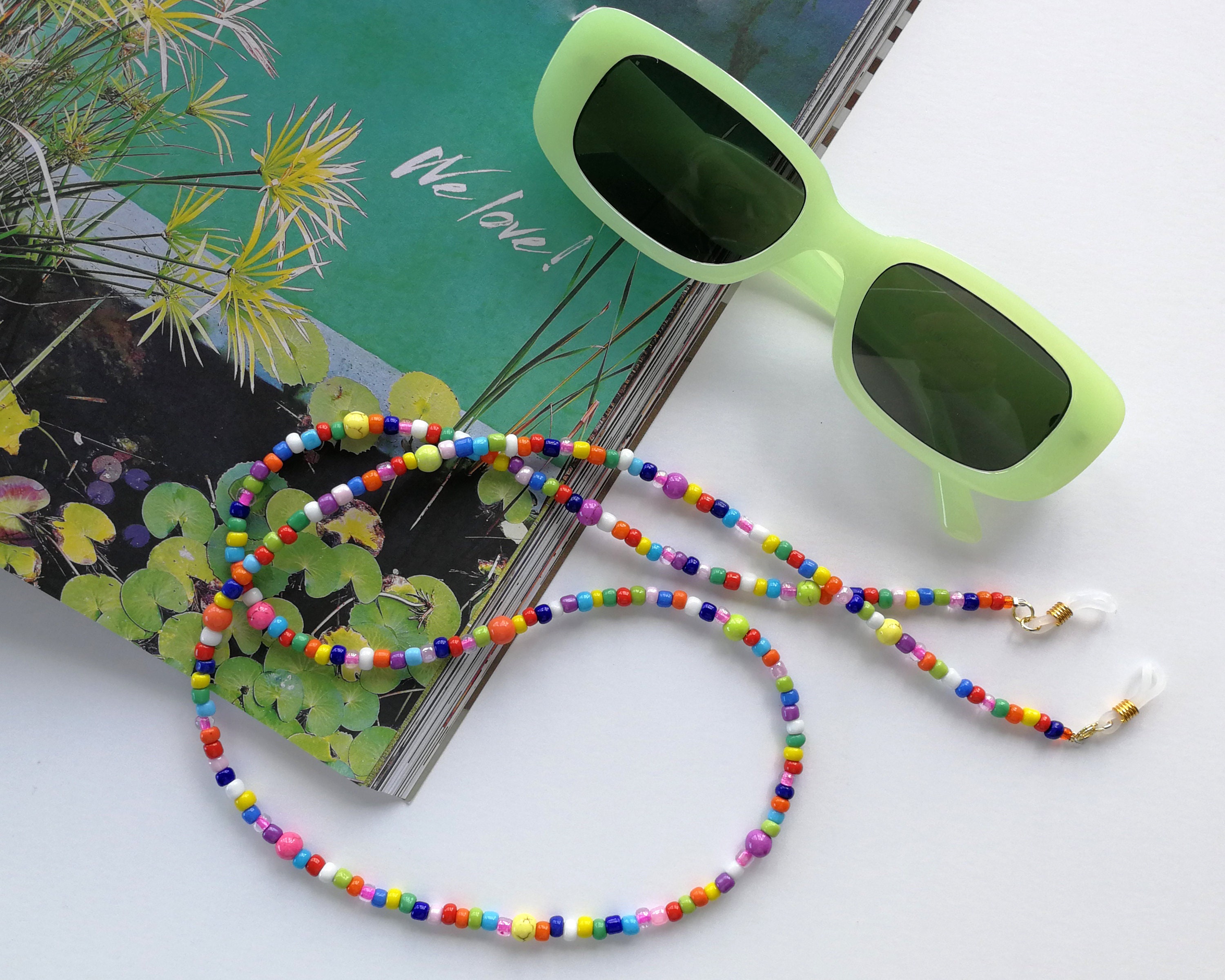 Bead Glasses Chain Boho Sunglass Chains Beaded Sunglass Etsy