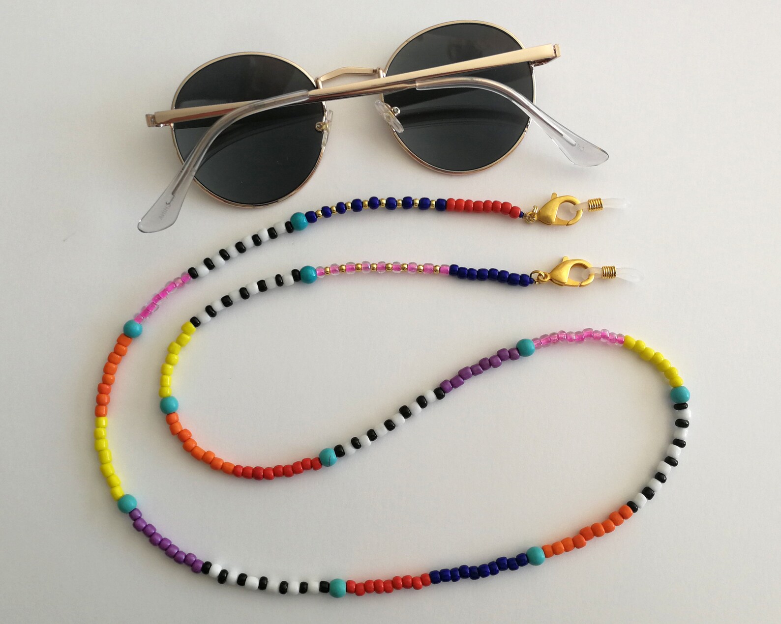 Bead Glasses Chain Boho Sunglass Chains Beaded Sunglass Etsy