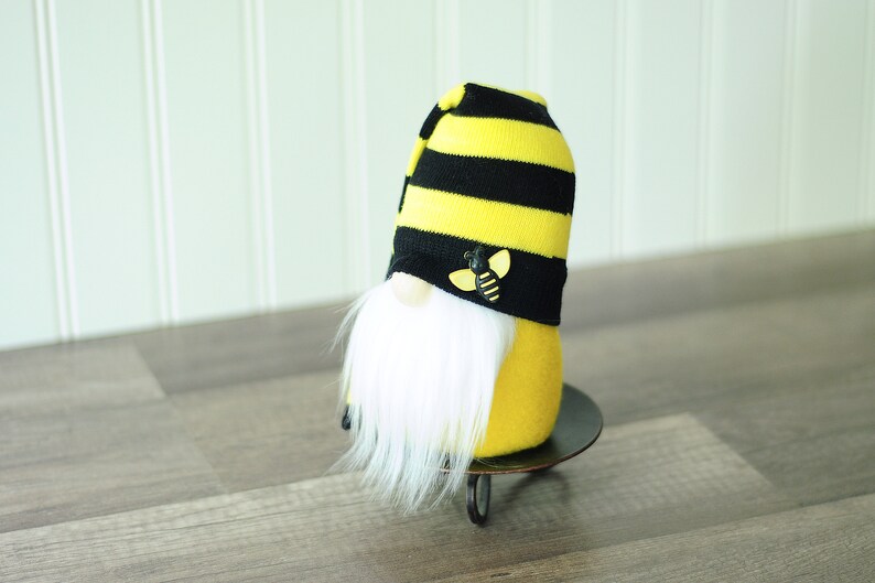 Black and Yellow Honey Bee Gnome Bumble Bee Gnome Garden - Etsy