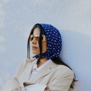 Evil Eye Nazar Square Scarf, Bandanna, Sheer Cool Fabric, Bag Scarf, head scarf Neck Scarf