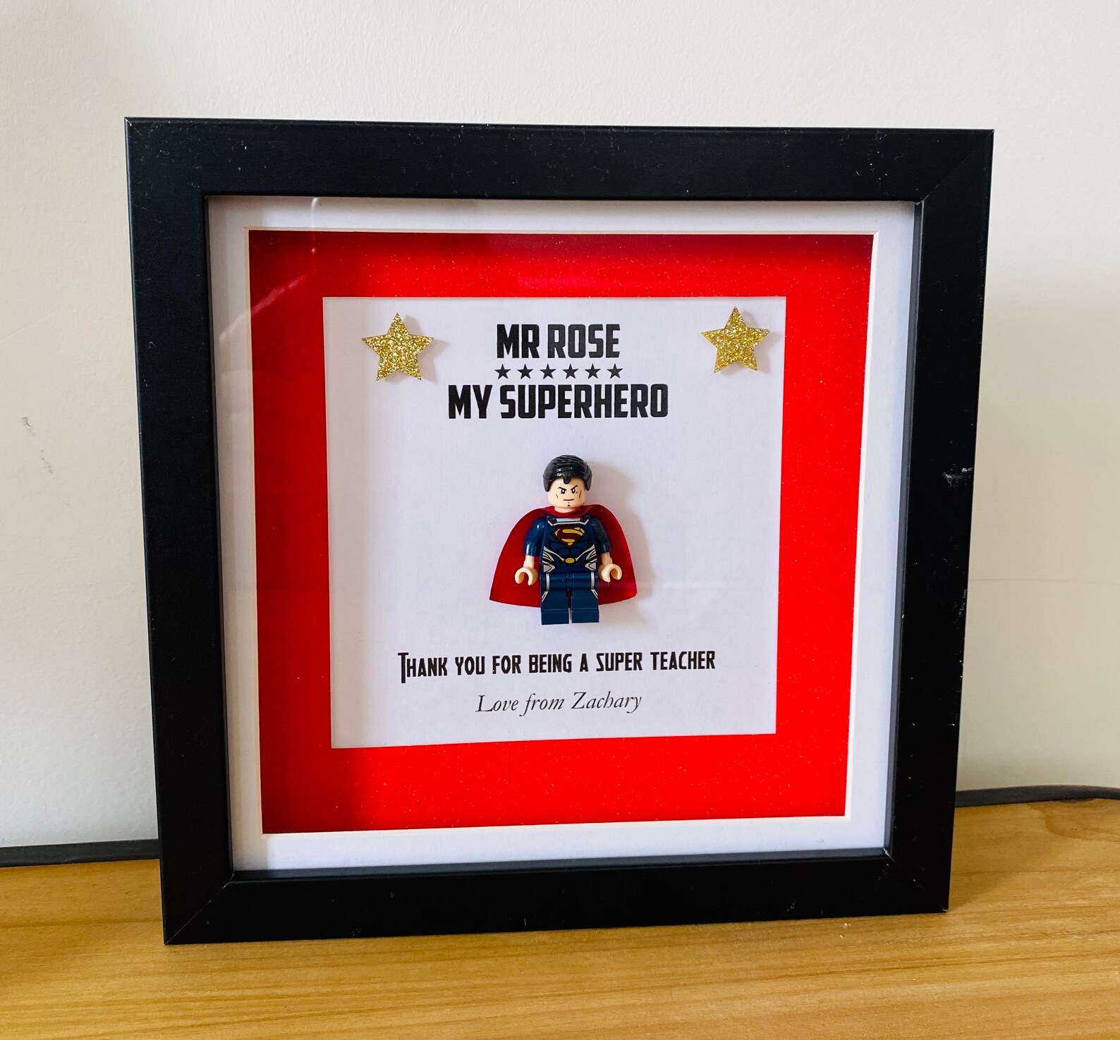 Thank You Teacher Superhero Lego Box 20cm Frame Personalised Etsy