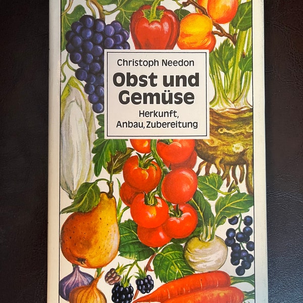 1986 German Vintage Reference Book Obst un Gemuse Cooking Farming Vegetable Growing Keeping East Germany Leipzig GDR Food Retro Bookstore