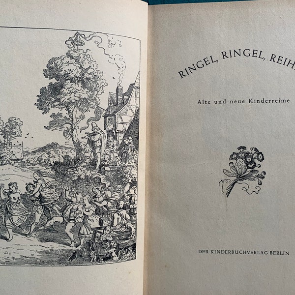 1950s German Children Book Ringel - Ringel - Reihen, - Popular Verses for Kids In German Germany Vintage Retro GDR Berlin