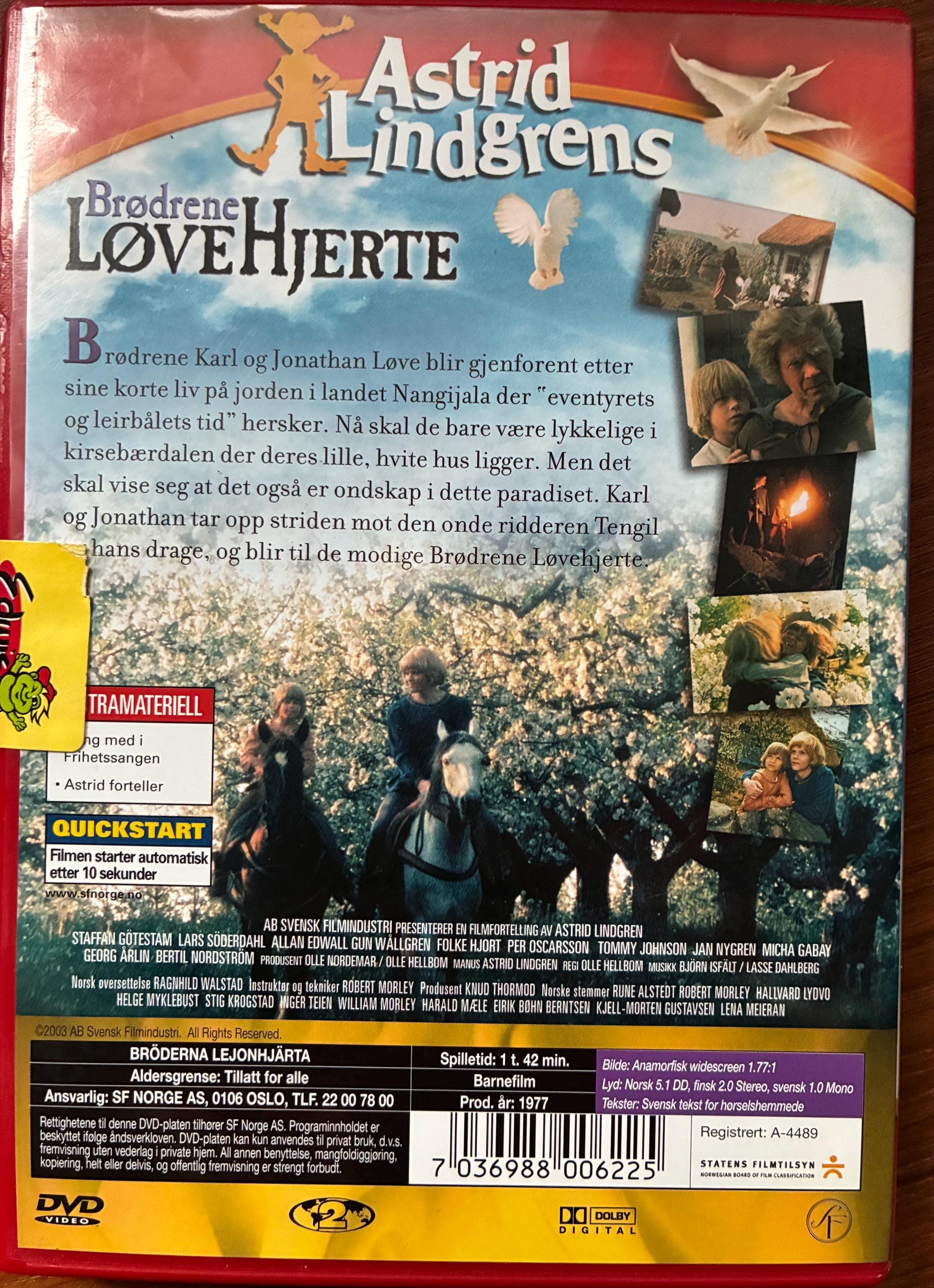The Brothers Lionheart Movie Vintage Astrid Lindgren Inspired