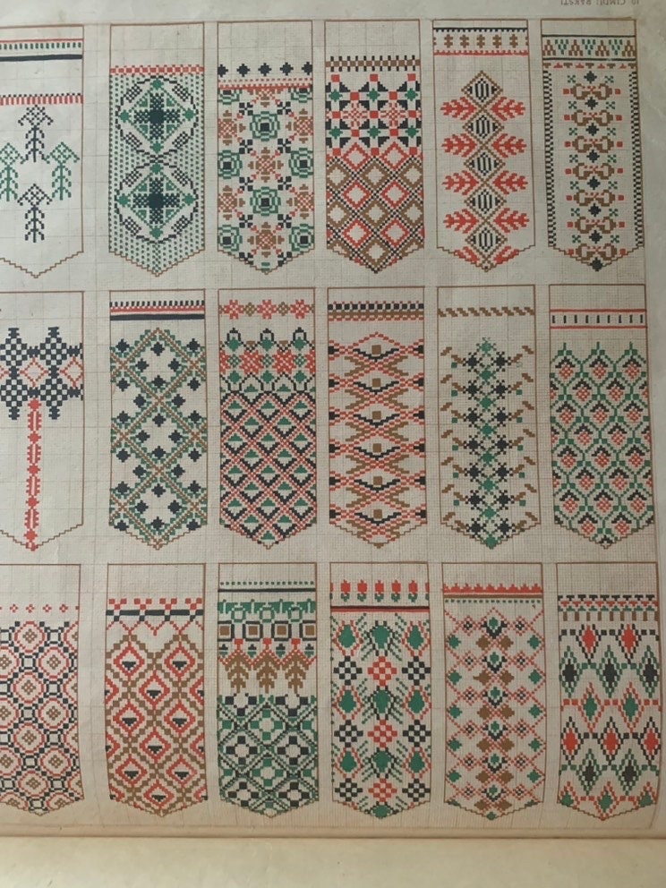 Set of 3 1958 Vintage Latvian Folk Art Textiles Ornaments - Etsy