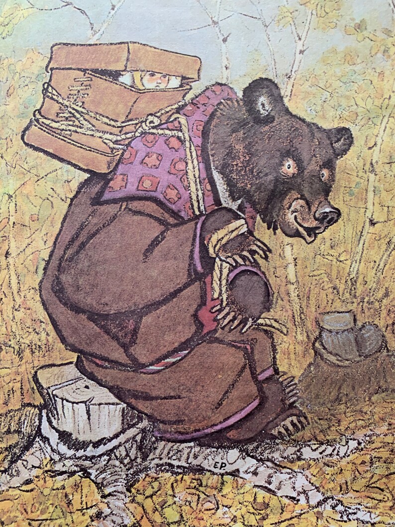 Лиса и медведь русская народная сказка рисунки