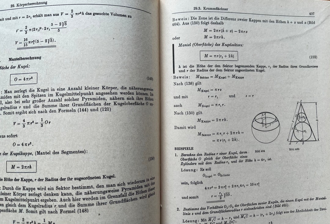 German Math Book 1967 Lehrgang Der Elementarmathematik German Vintaga Science School ...