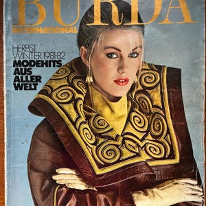 1981 1982 Burda International Winter German Sewing Fashion Women&#39;s Magazine DIY West German Fashion History Luxury