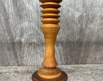 Turned wood and Copper Swedish Vintage Retro Handmade Candle Holder 手作り