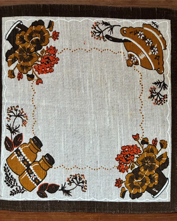 3 Swedish Vintage Flower Print Small Linens Textile Scandinavian