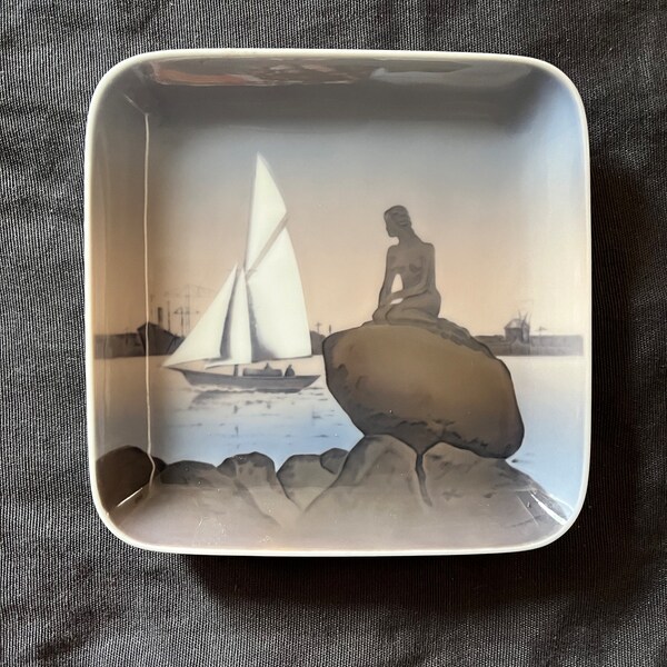 Bing And Grondahl B&G Denmark Den Lille Havfrue Pin Dish Tray ca 1962-1970 Scandinavian Copenhagen Souvenir The Little Mermaid