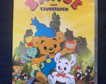 Bamse och Tjuvstaden Swedish language Vintage DVD Swedish Cartoon Movie Children Kids Nordic Film