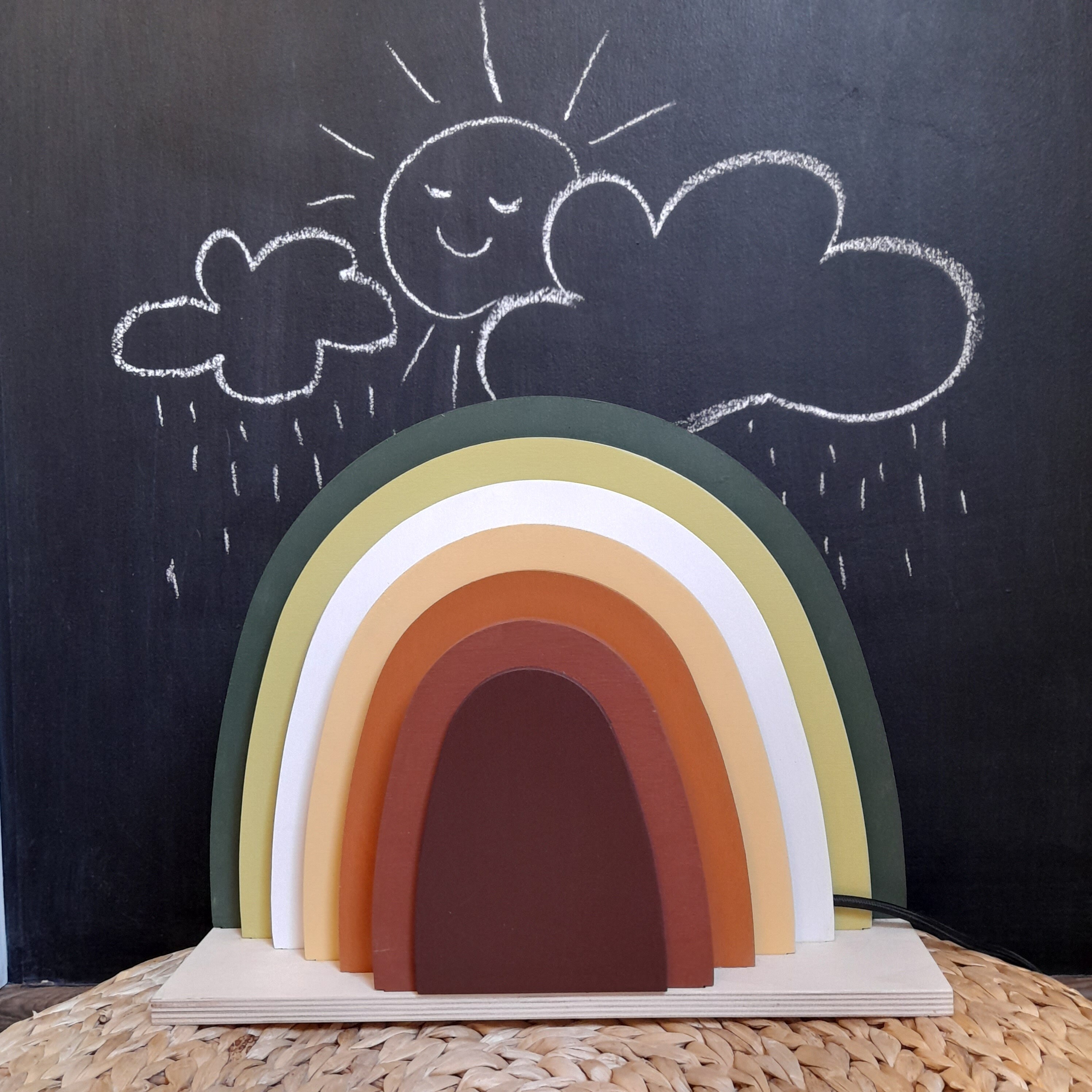 Rainbow lamp Wooden kids lamp nursery decor Etsy