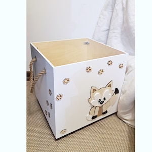 Toy Storage Birthday Gift for Boy Toy Box with wheels Furniture Toddler Gifts for Kids Wooden Decor for Nursery