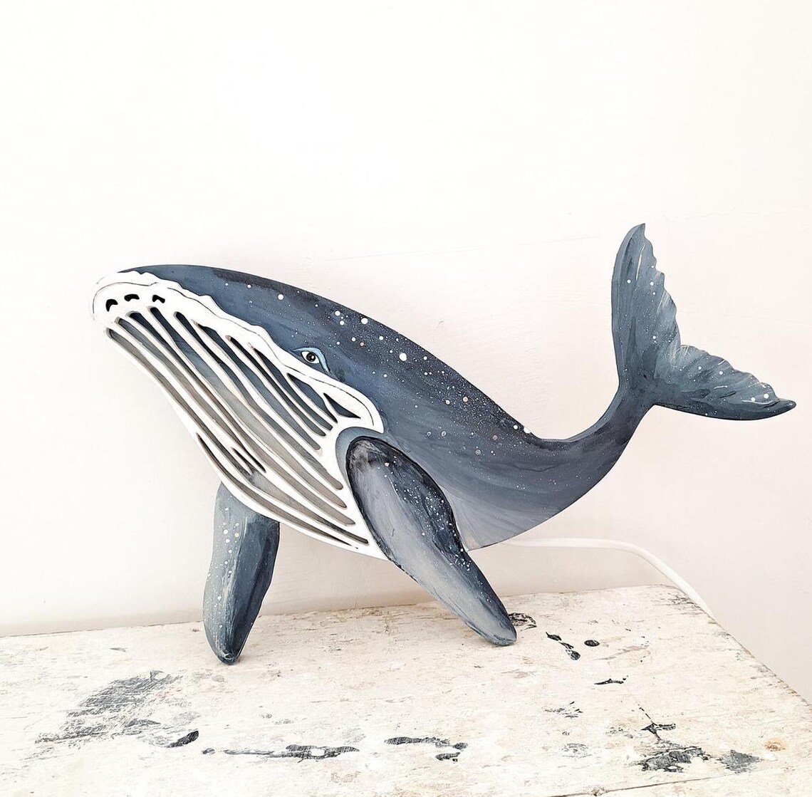 Handcrafted Wooden Whale Wall Lamp - Ocean Theme Nursery, Eco-friendly ...