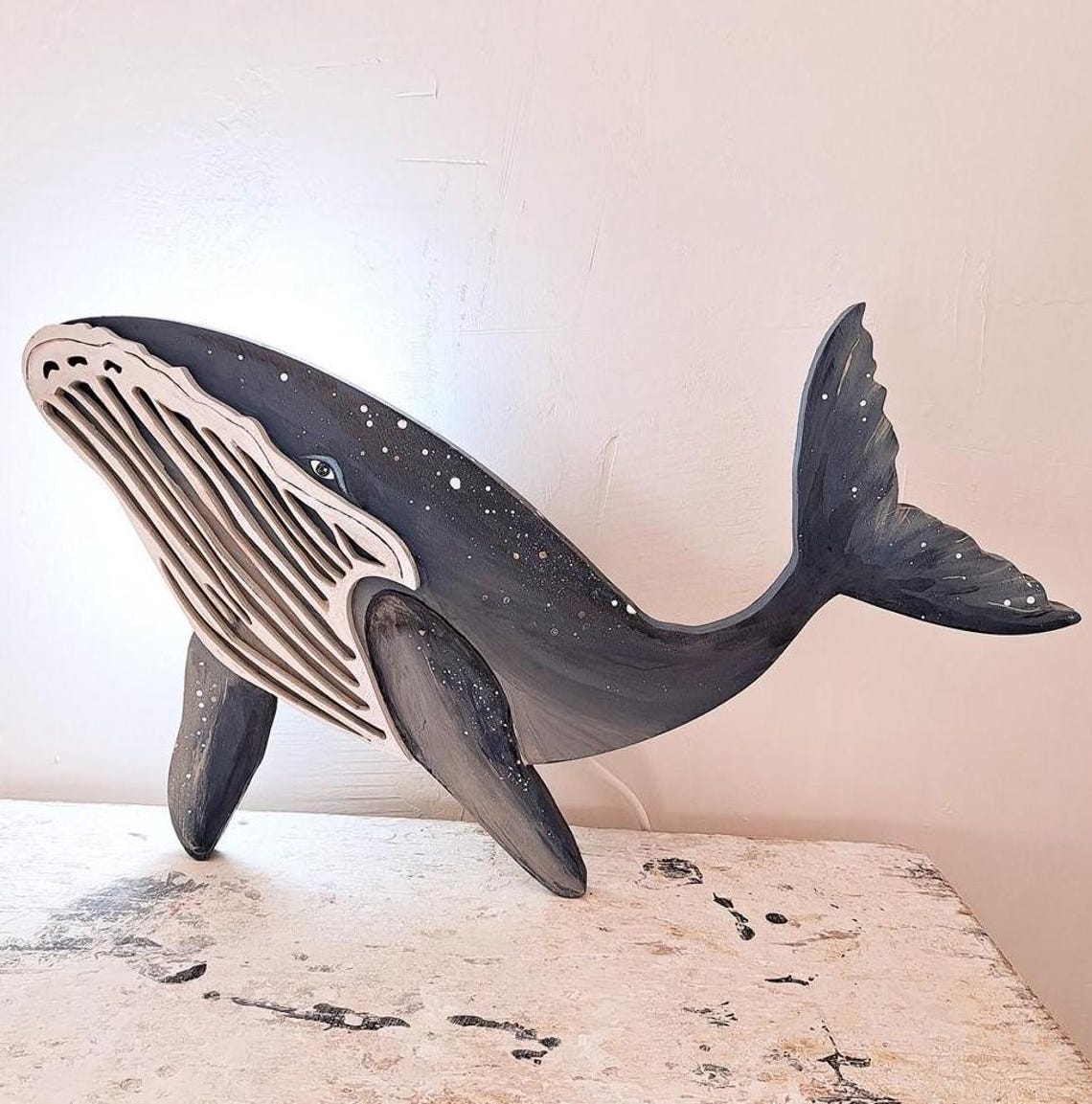Handcrafted Wooden Whale Wall Lamp - Ocean Theme Nursery, Eco-friendly ...